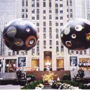 Murakami - Close-up view of the spheres from the Channel Garden