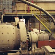 Ball mill crusher - where ore is crushed to small particles that can be handled in flotation cells.